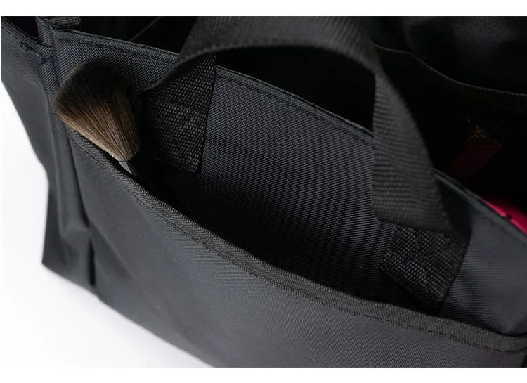 Damen Kosmetiktasche Großes Fassungsvermögen Aus Robuster Oxford-Gewebe Für Reisen Und Alltag Schwarz