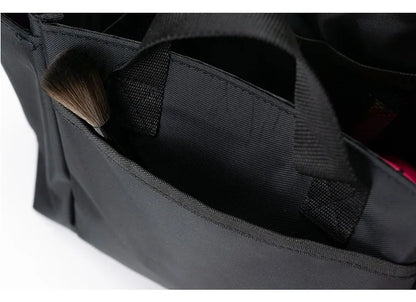Damen Kosmetiktasche Großes Fassungsvermögen Aus Robuster Oxford-Gewebe Für Reisen Und Alltag Schwarz