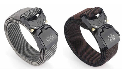 Herren-Gürtel mit 3,8 cm Breite aus Elastischem Material mit Schnellverschluss aus Aluminium für Militärlook