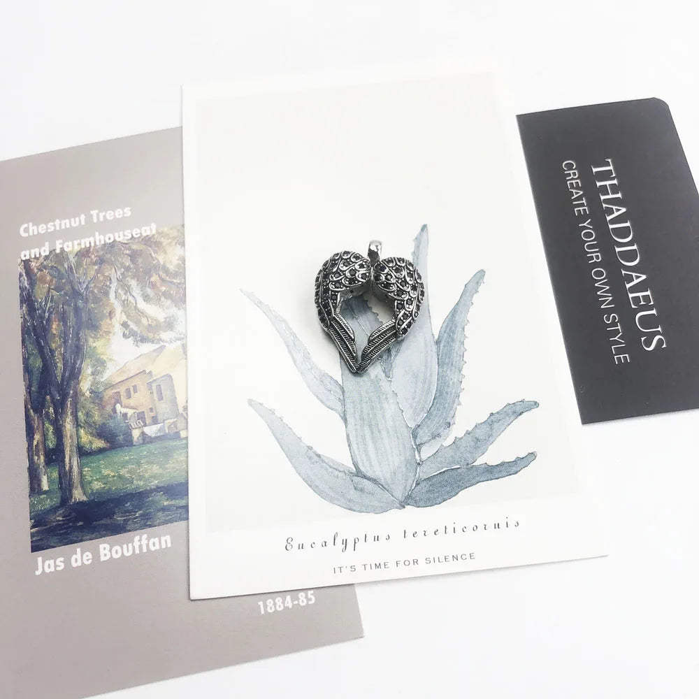 Damen-Charm-Anhänger Flügel Herz trendig aus Sterlingsilber