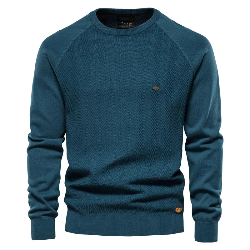 Herren Pullover aus Baumwolle mit lässigem Drop-Hülsen-Design für den Winter