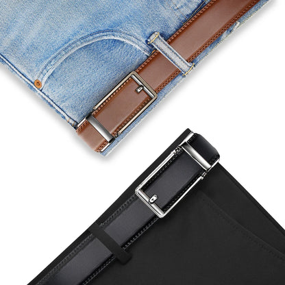 Herren Echtleder-Gürtel 3,5 cm Automatik-Schnalle Rindsleder Business Casual