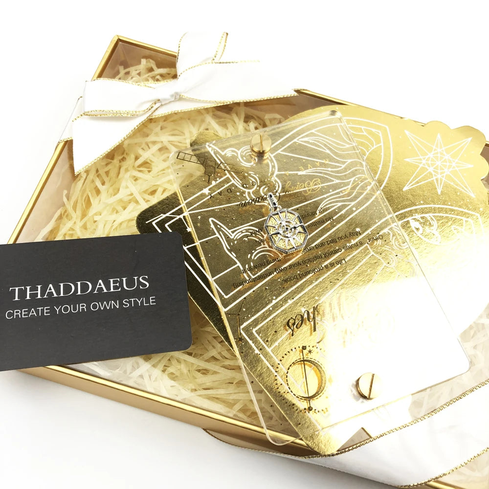 Damen-Charm-Anhänger Kompass golden Lebensweg II aus Sterlingsilber