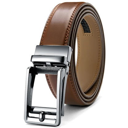 Herren Echtleder-Gürtel 3,5 cm Automatik-Schnalle Rindsleder Business Casual