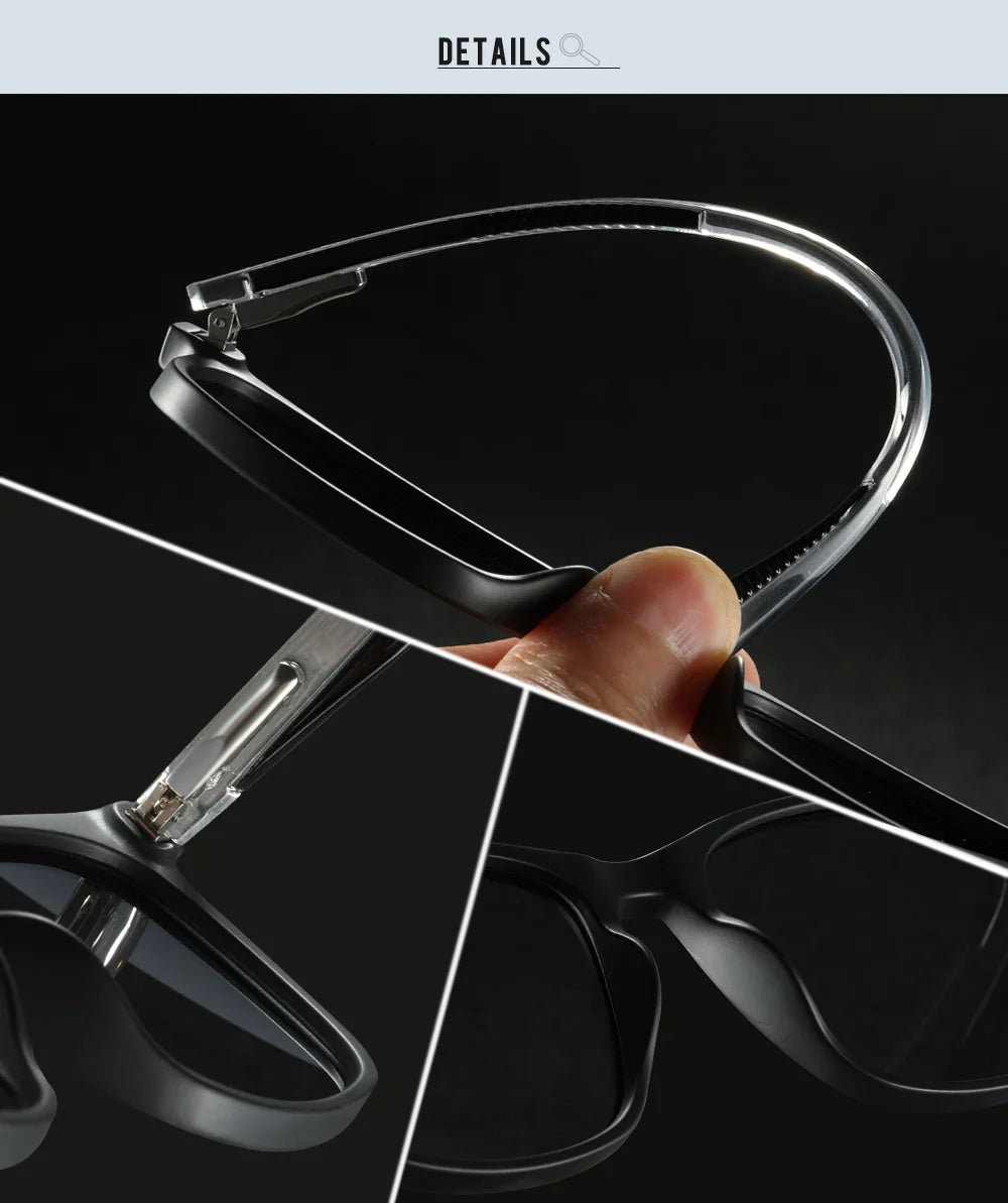 Sonnenbrille quadratisch TR90 polarisiert Federgelenk Wandern Angeln Herren