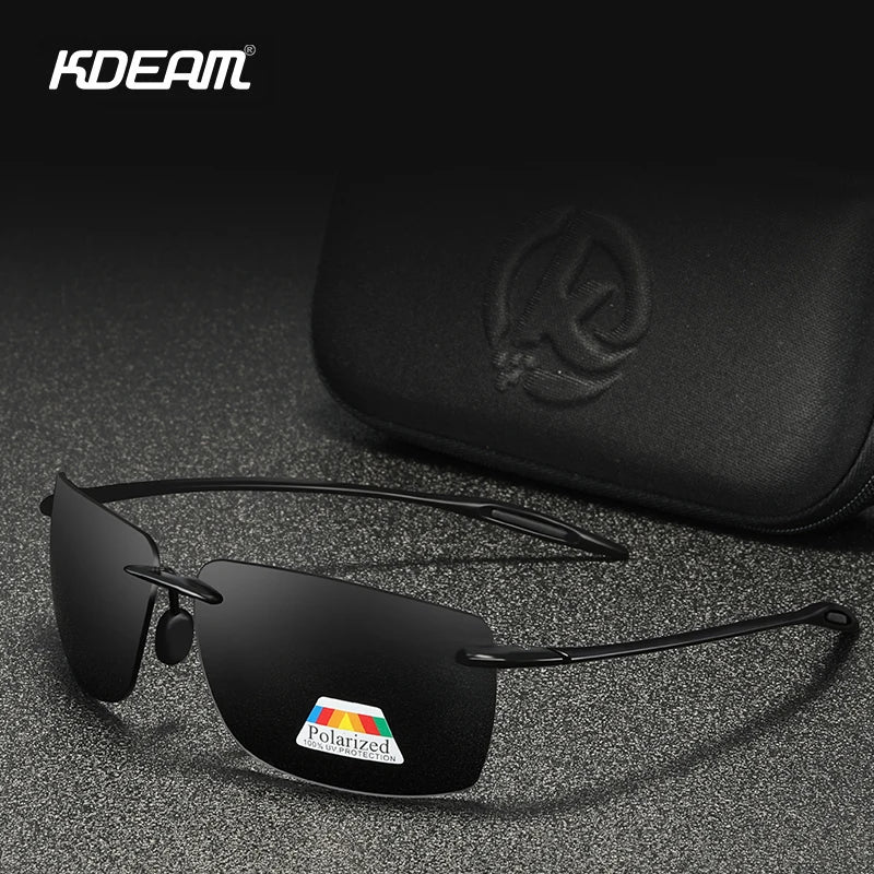 Sonnenbrille randlos rechteckig polarisiert TR90 UV400 ultraleicht Sport