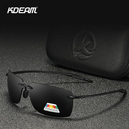 Sonnenbrille randlos rechteckig polarisiert TR90 UV400 ultraleicht Sport