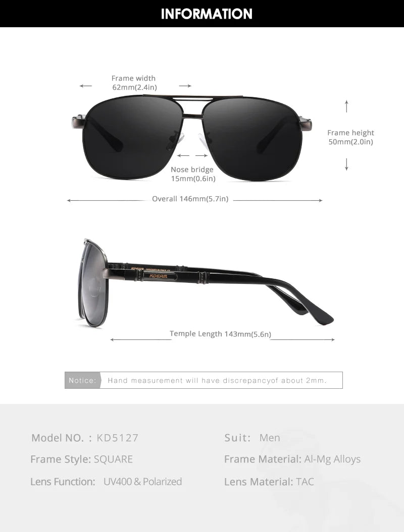 Sonnenbrille Al-Mg quadratisch polarisiert Outdoor UV400 Herren Damen
