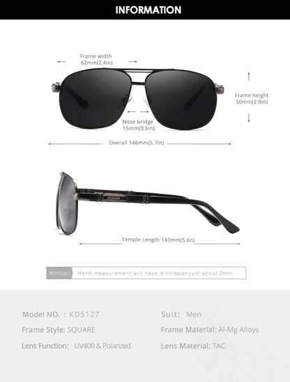 Sonnenbrille Al-Mg quadratisch polarisiert Outdoor UV400 Herren Damen