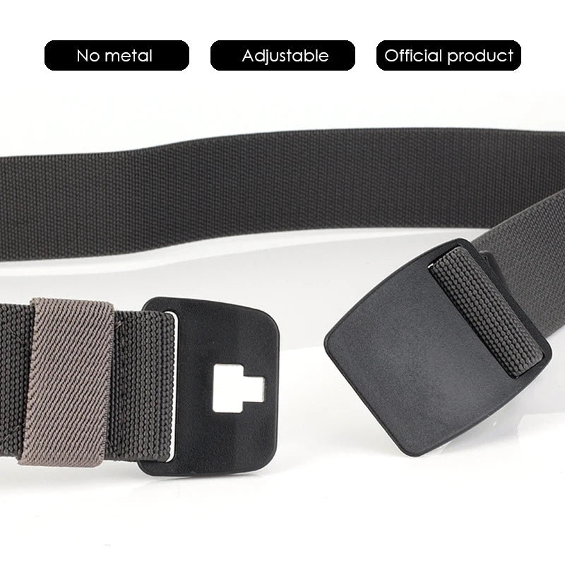 Unisex-Stretch-Gürtel Metallfrei mit Schnellverschluss Elastischer Nylon-Gürtel für Alltag