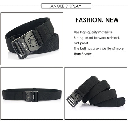 Herren-Elastischer Gürtel mit Matte Metallschnalle und Schnellverschluss für Outdoor Einsatz