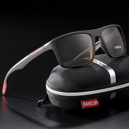 Sonnenbrille TR90 Vintage quadratisch polarisiert UV400 Herren Damen