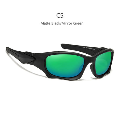 Sonnenbrille Sport Schild polarisiert gebogener Rahmen widerstandsfähig Unisex
