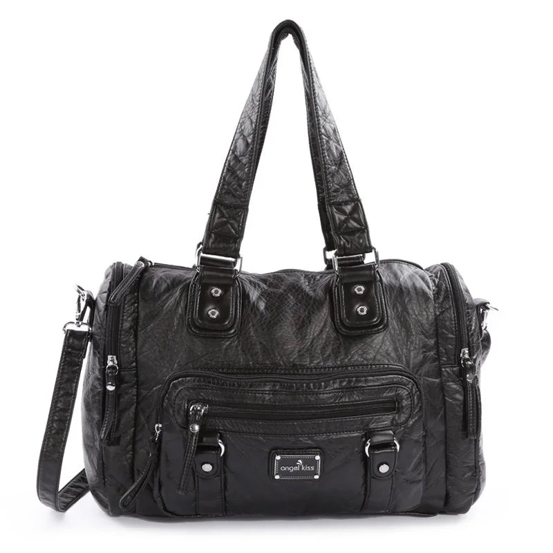 Damen-Schultertasche aus PU-Leder mit Top-Griff und extrem großem Fassungsvermögen für Alltag