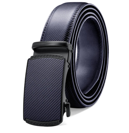 Herren Echtleder-Gürtel Luxus 3,5 cm Automatik-Schnalle Rindsleder Verstellbar