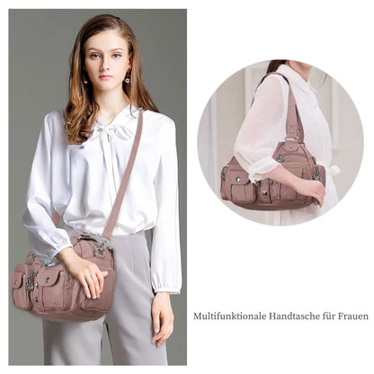 Damen-Schultertasche aus PU-Leder in kompakter Bauweise mit Angenehmer Haptik und Mehrfachfächern