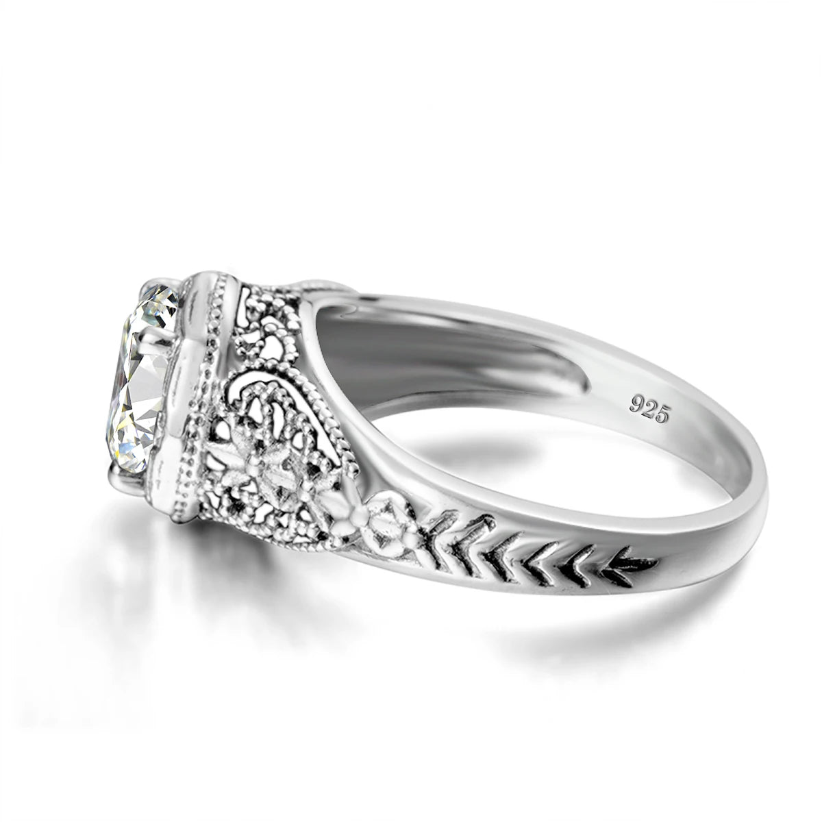 Damen-Ring aus 925er Sterling Silber mit Zirkonstein, Verlobungsring Schmuck für Alltag