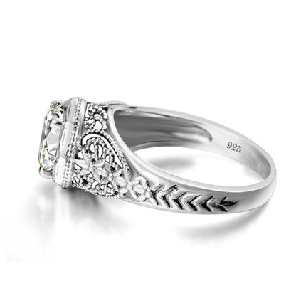 Damen-Ring aus 925er Sterling Silber mit Zirkonstein, Verlobungsring Schmuck für Alltag
