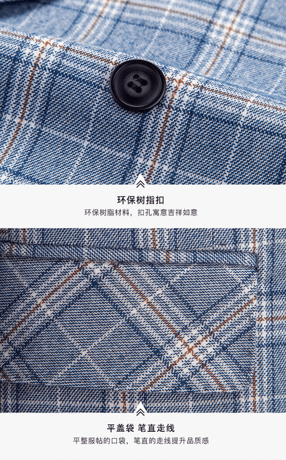 Hochwertiger Herren Anzug 3-teilig: Kariert, Slim Fit, Business & Hochzeit, Blazer Weste Hose
