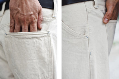 Herren Jeans aus Selvedge Denim mit hohem Bund und regulärer Passform