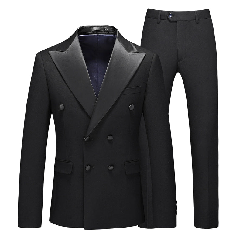 Luxuriöses Herren-Doppelreiher Anzugset: Eleganter 5XL Smoking für Hochzeit & Gala-Veranstaltungen