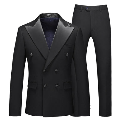 Luxuriöses Herren-Doppelreiher Anzugset: Eleganter 5XL Smoking für Hochzeit & Gala-Veranstaltungen