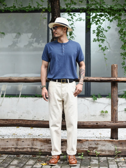 Herren Jeans aus Selvedge Denim mit hohem Bund und regulärer Passform