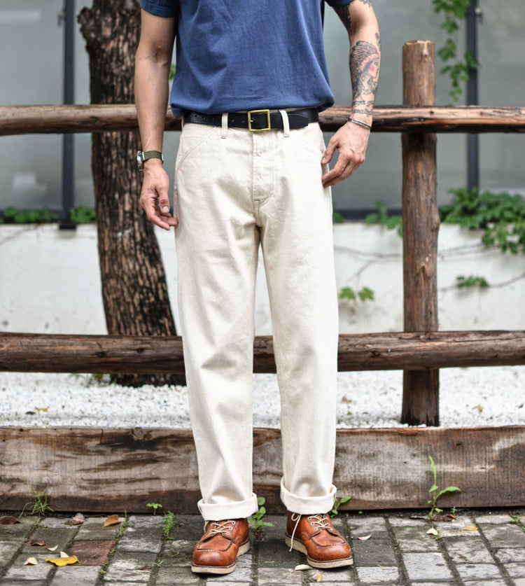 Herren Jeans aus Selvedge Denim mit hohem Bund und regulärer Passform