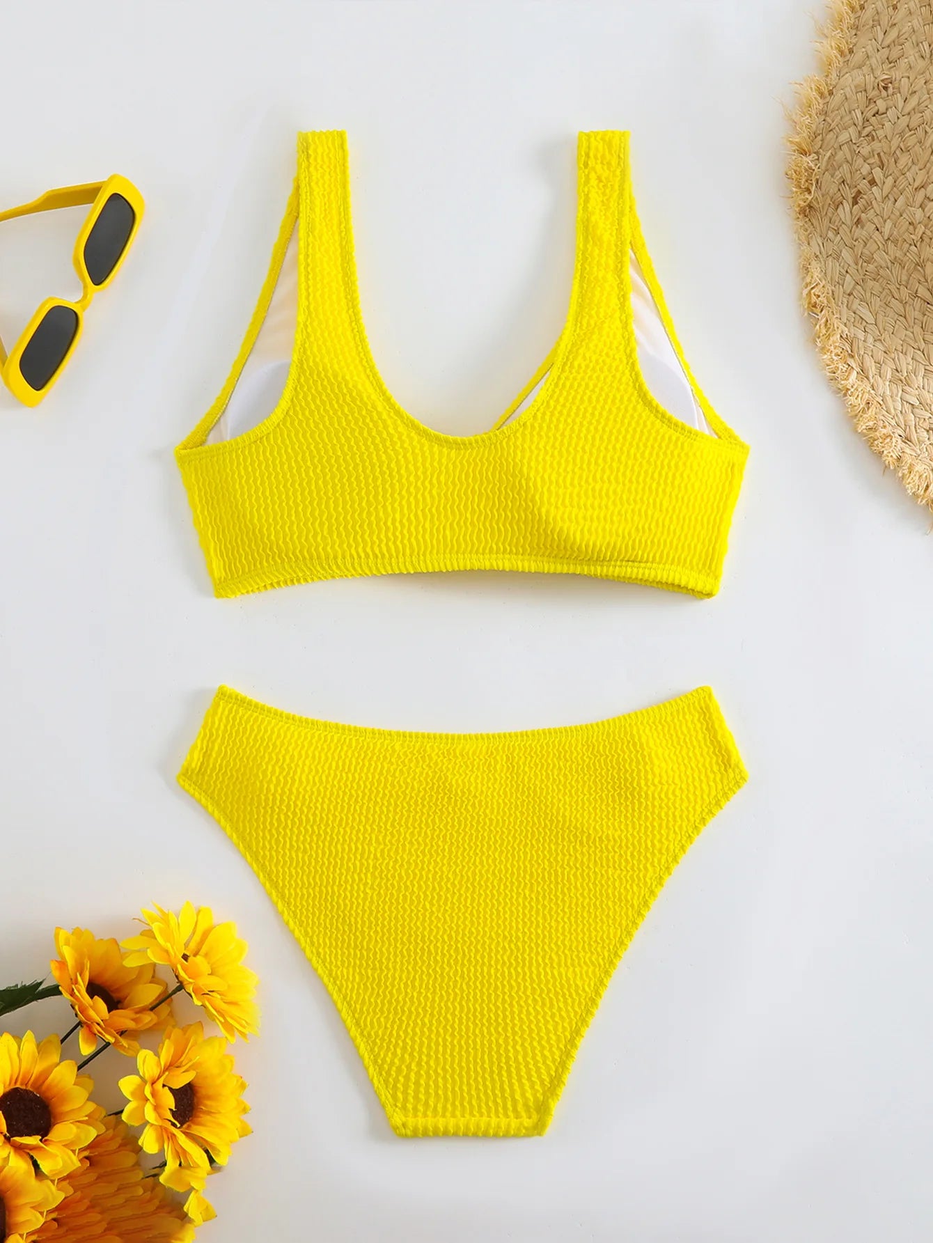 Braunes Bikini-Set mit Push-up-Effekt – verführerische Bademode für Strand und Pool