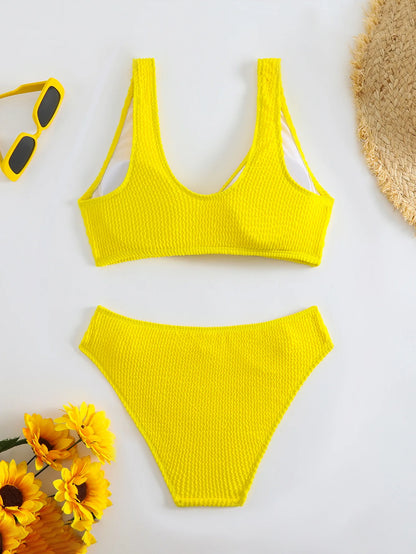Braunes Bikini-Set mit Push-up-Effekt – verführerische Bademode für Strand und Pool