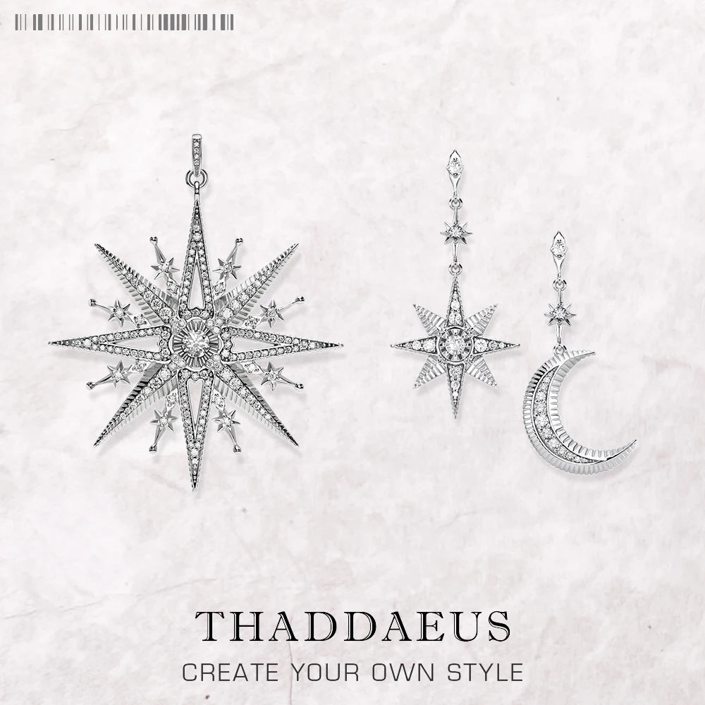 Damen-Schmuckset Sterne und Mond Böhmen aus Sterlingsilber