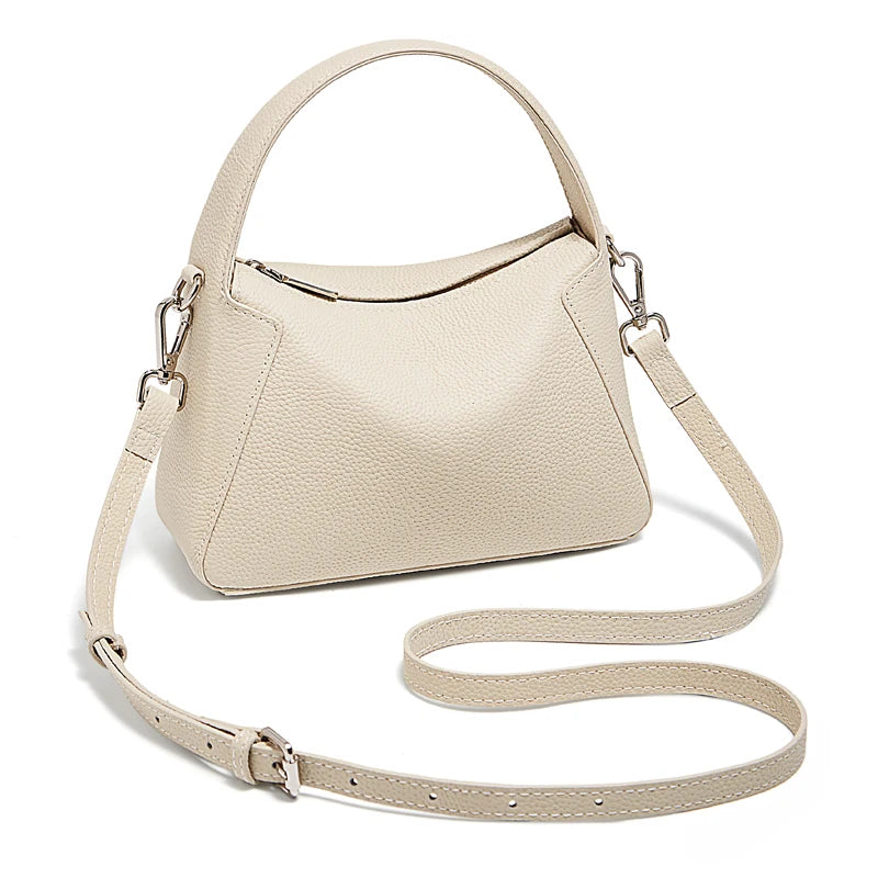 Damen Handtasche aus Rindsleder mit Crossbody-Tasche im Minimalistischen Stil