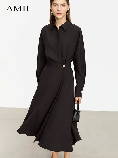 Langes Damen-Sommerkleid mit O-Ausschnitt und Rüschenärmeln im französischen A-Linien-Design