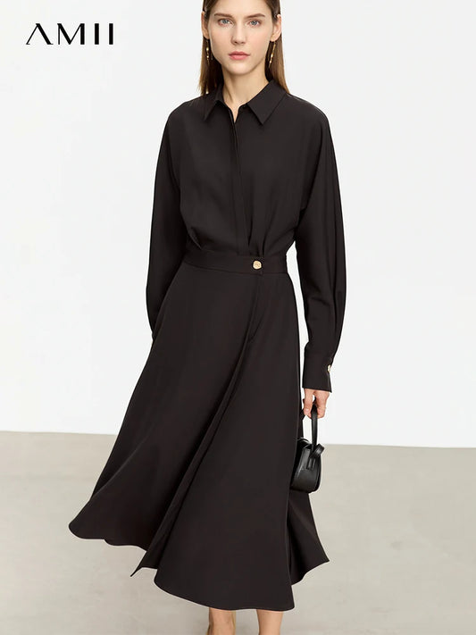 Langes Damen-Sommerkleid mit O-Ausschnitt und Rüschenärmeln im französischen A-Linien-Design