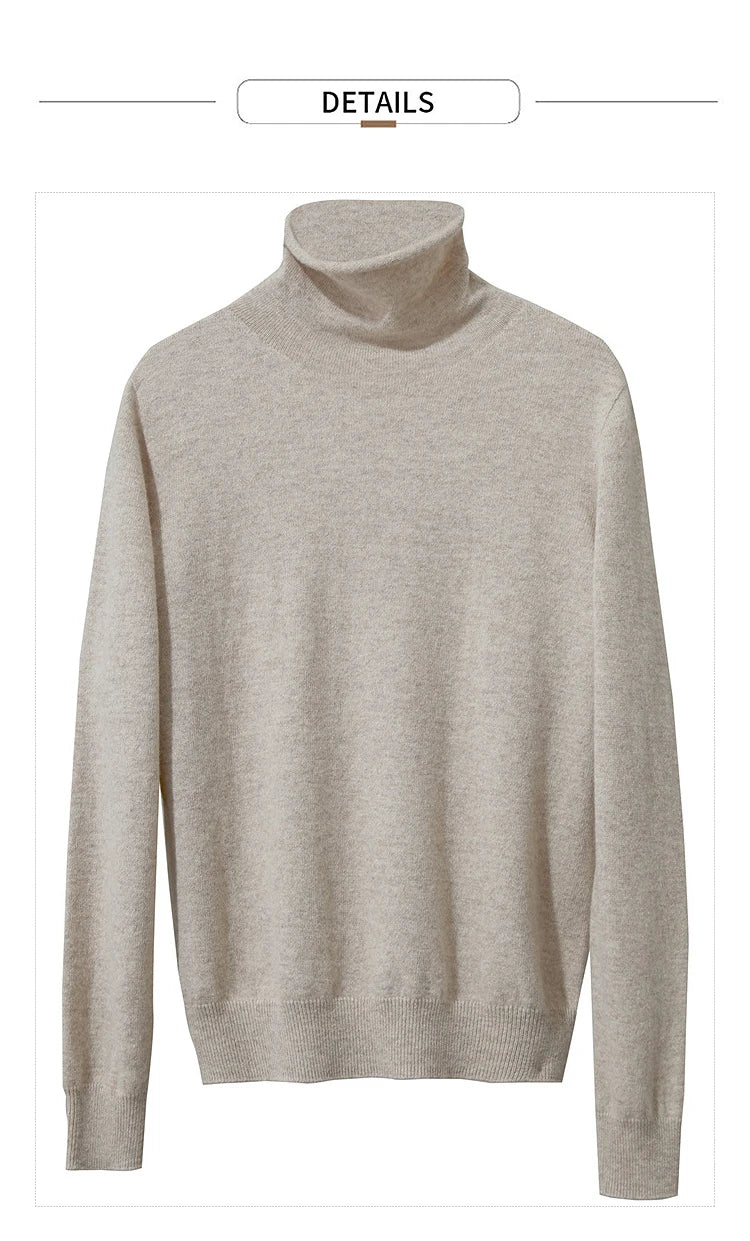 Damen-Rollkragenpullover Wolle-Kaschmir warm elegant Herbst-Winter