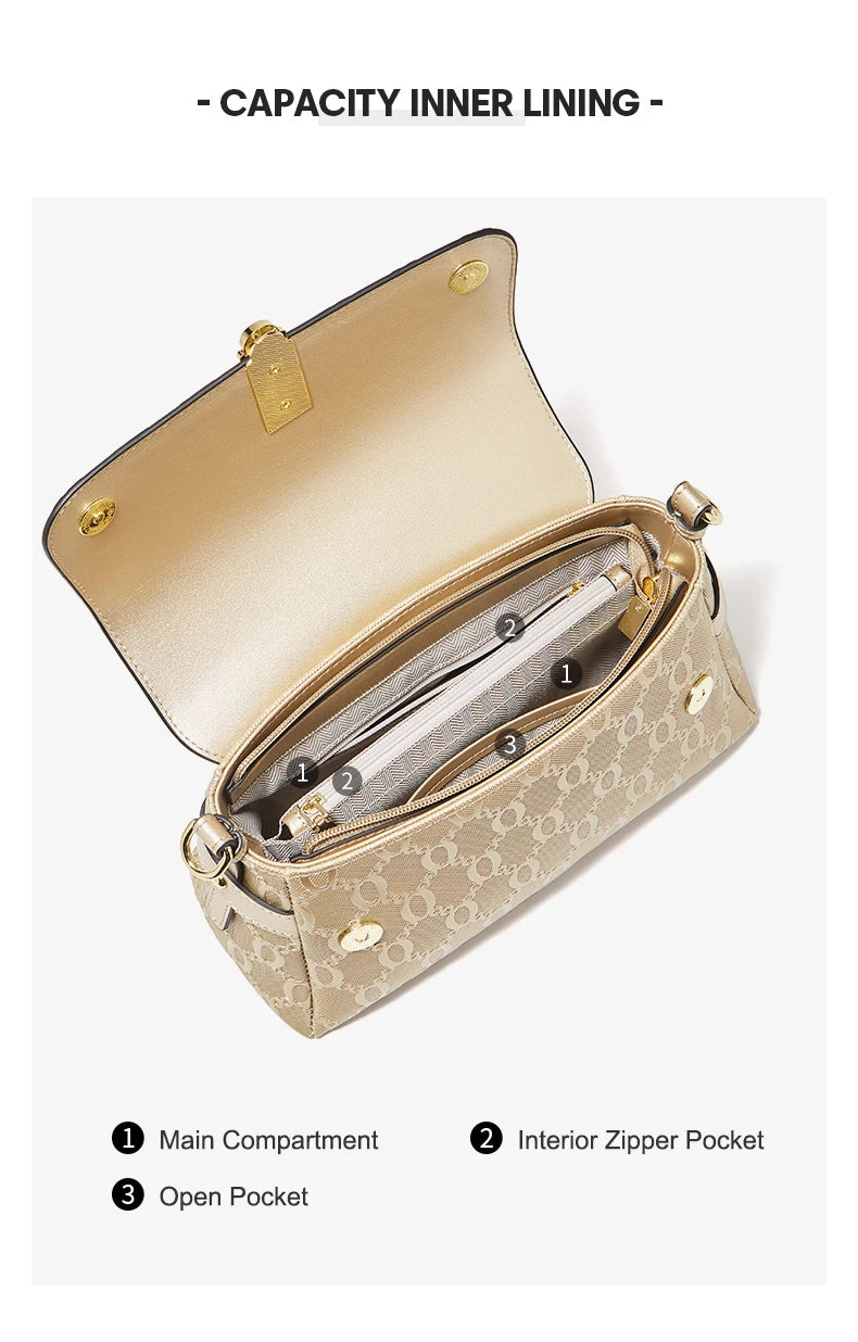 Damen Schultertasche aus Split Leather Crossbody Fashion Messenger Bag