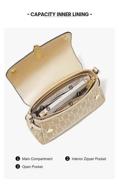 Damen Schultertasche Aus Spaltleder Mit Prägung Crossbody
