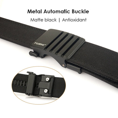Herren-Taktischer Gürtel aus Nylon mit matte Metall-Schnalle und 43 mm Breite für Alltag und Freizeit