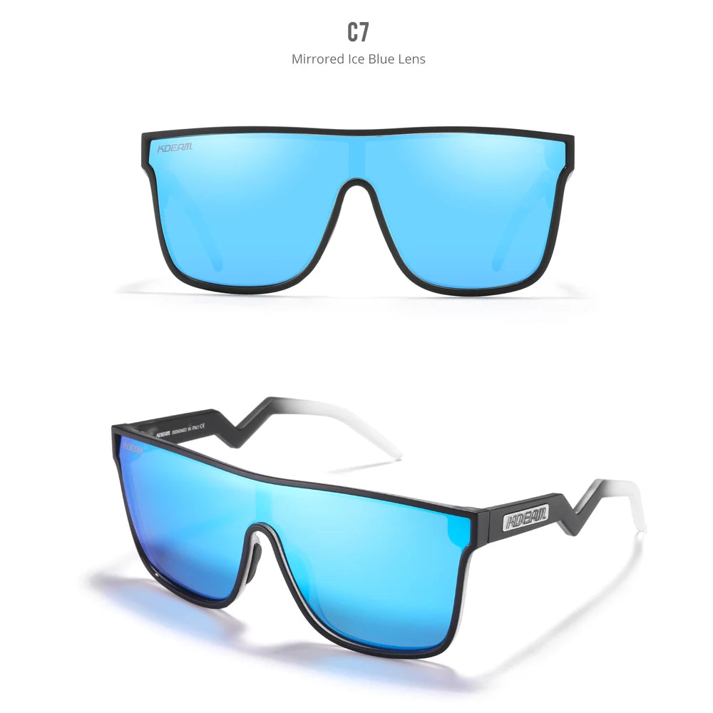 Sonnenbrille Einteiler übergroß polarisiert gebogene Gläser Herren