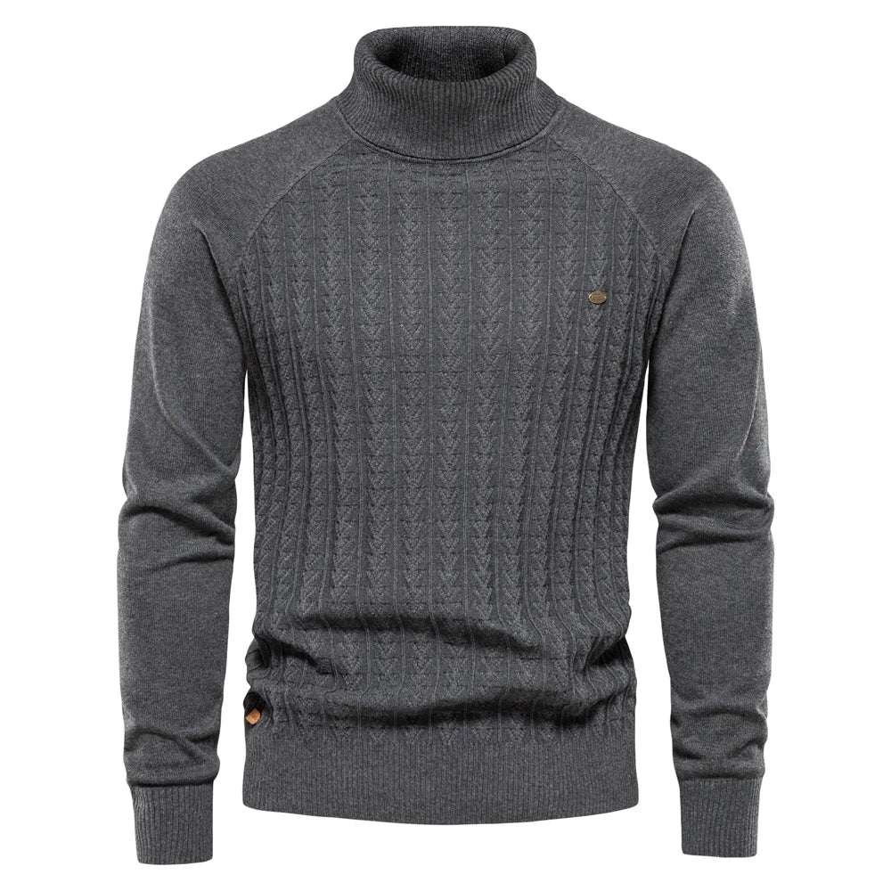 Männlicher Rollkragenpullover aus hochwertiger Baumwolle für den Winter