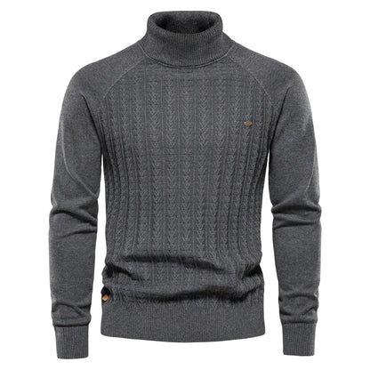 Männlicher Rollkragenpullover aus hochwertiger Baumwolle für den Winter