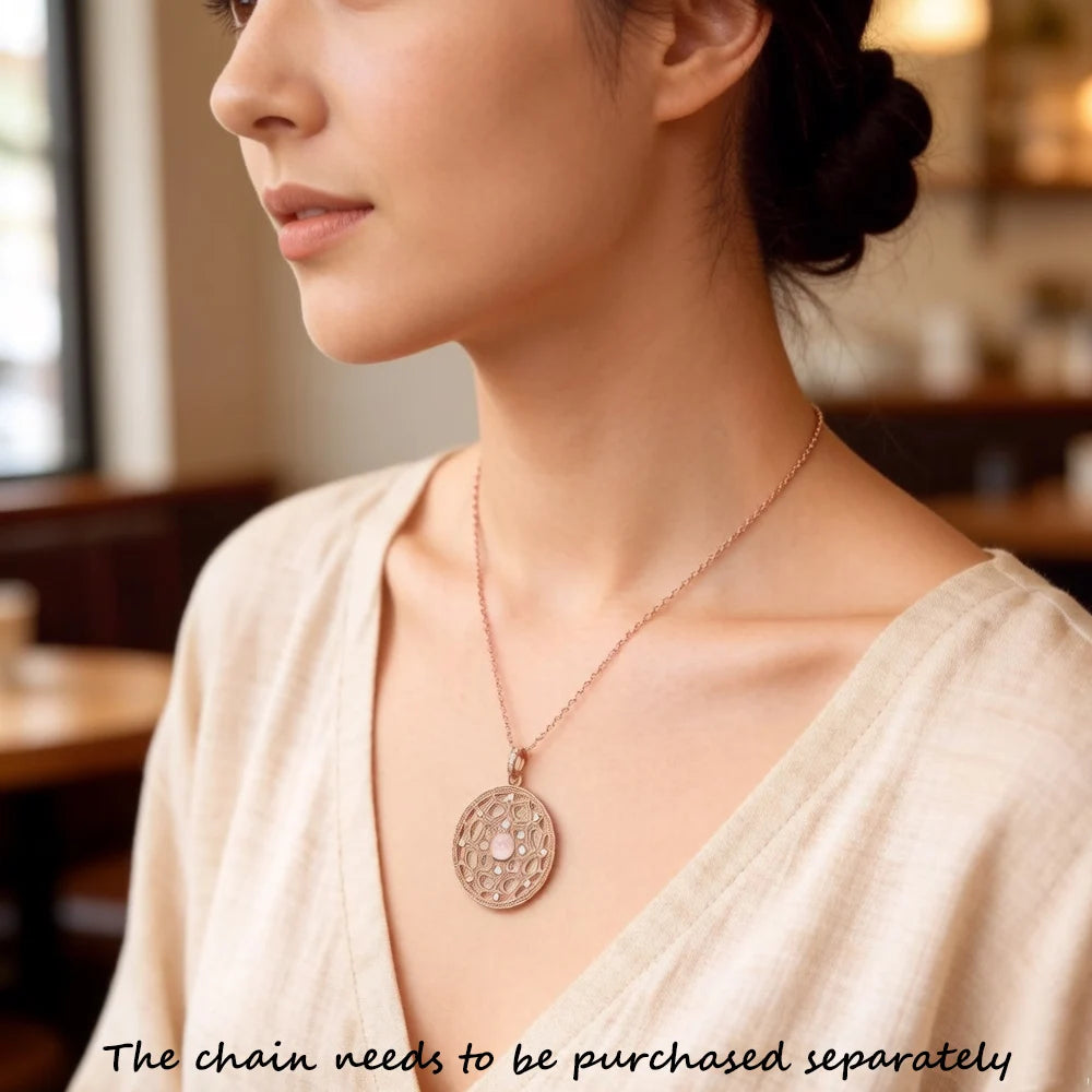 Damen-Anhänger Lotus Roségold romantisch aus Sterlingsilber
