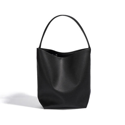 Damen Bucket-Bag Aus Vollnarbigem Leder Weinrot