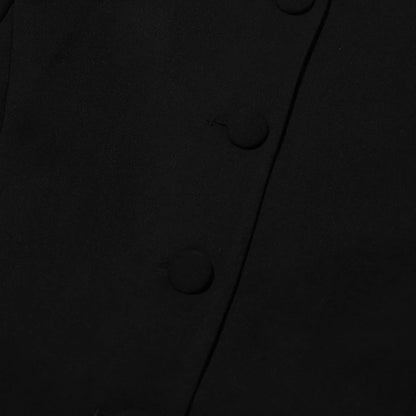 Minimalistisches Damen-Kleid mit Reverskragen, langen Ärmeln und hohem Bund – Patchwork-Design und lockere Passform