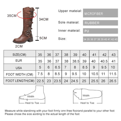 AIYUQI Women Cowboy Boots 2025 Autumn New Belt Buckle Women Marton Boots British Style Large Size 41 42 43 Women Long Boots