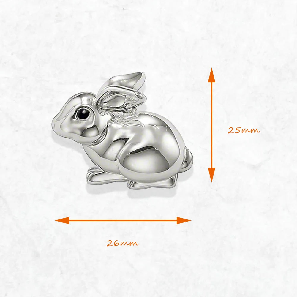 Kaninchen-Anhänger aus 925 Sterlingsilber, ca. 26×25 mm; silberfarben
