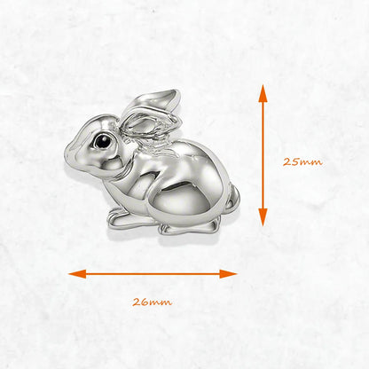 Kaninchen-Anhänger aus 925 Sterlingsilber, ca. 26×25 mm; silberfarben
