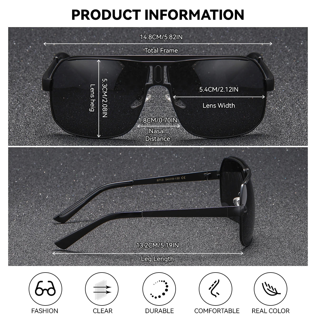 Damen-Sonnenbrille quadratisch Edelstahl polarisiert UV400 winddicht
