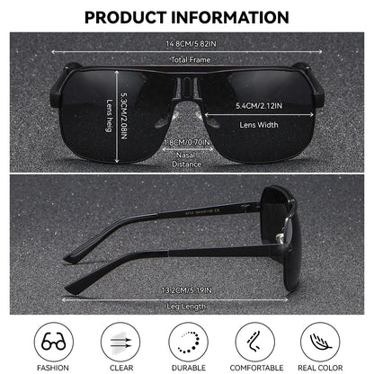 Damen-Sonnenbrille quadratisch Edelstahl polarisiert UV400 winddicht