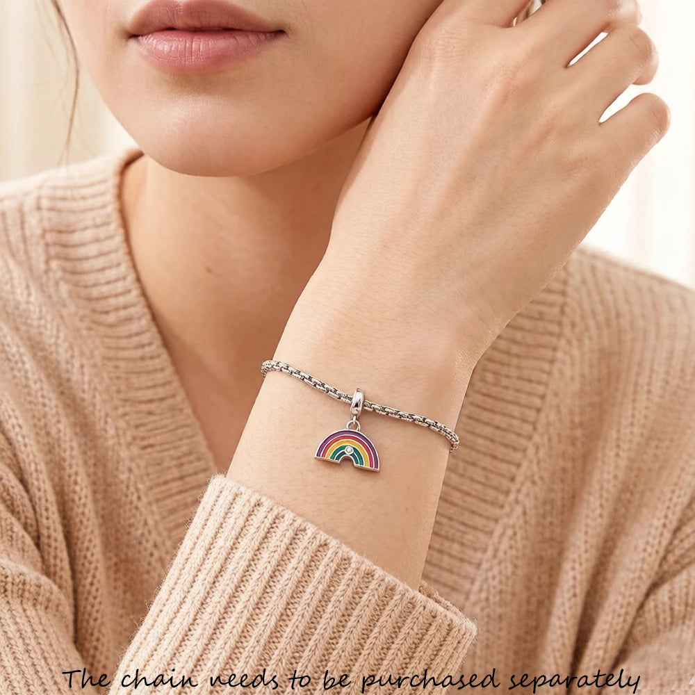 Damen-Charm-Anhänger Regenbogen Stolz II aus Sterlingsilber